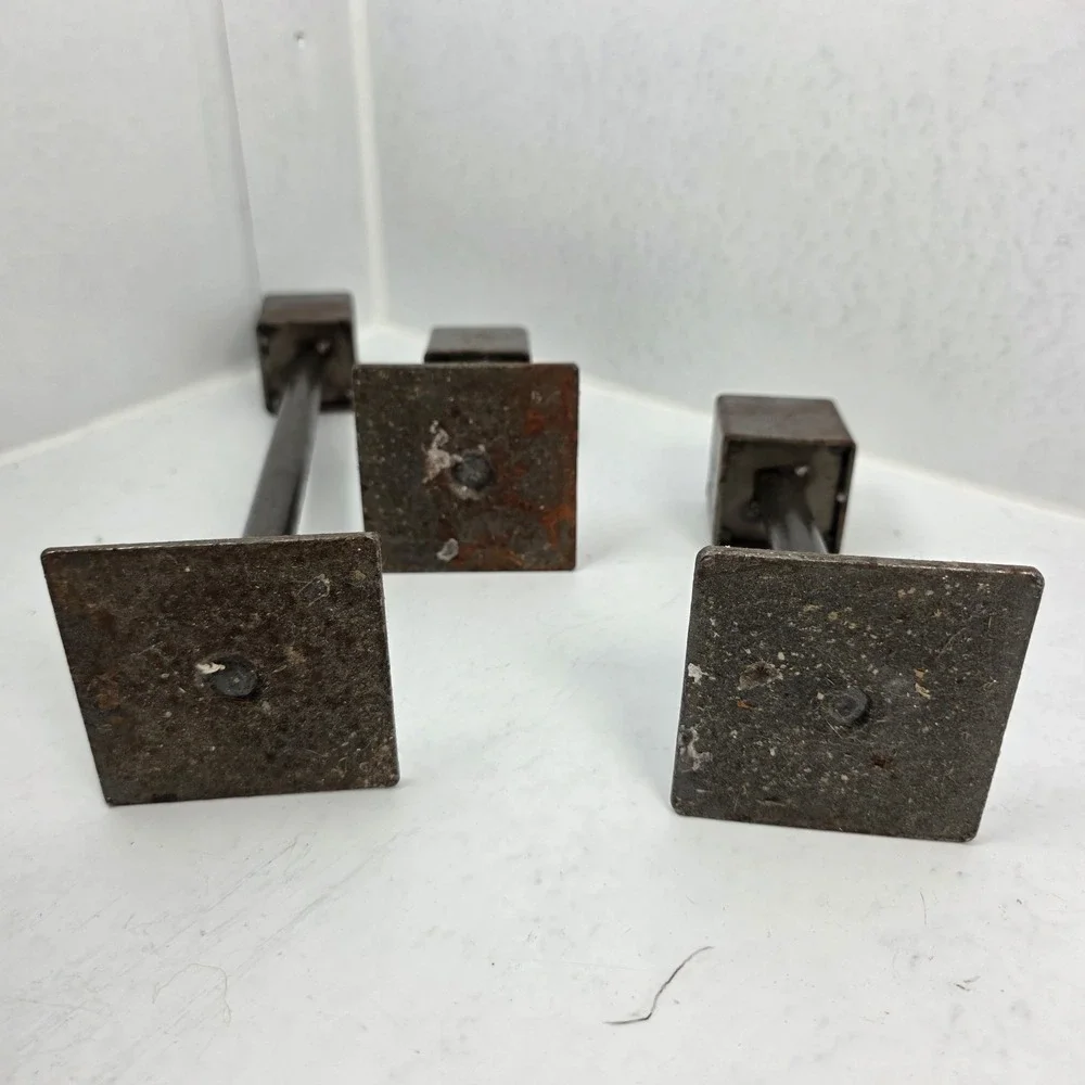Vtg Candle Holders Set of 3 MCM Brutalist Iron Industrial Minimalist Plant Stand